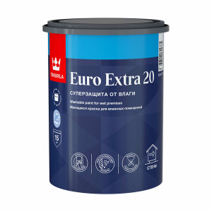 Краска моющаяся для влажных помещний EURO EXTRA-20 0,9л ТИККУРИЛА купить во Владимире