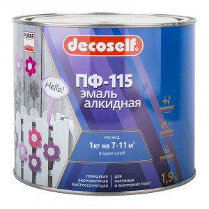 Эмаль ПФ-115 коричневая 1,9кг ПУФАС DECOSELF купить во Владимире