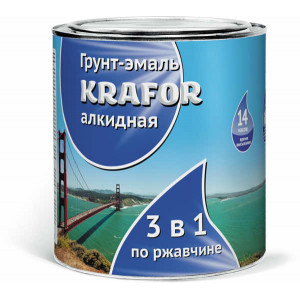 Грунт-эмаль по ржавчине шоколадная 1,9кг KRAFOR купить во Владимире
